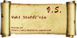 Vahl Stefánia névjegykártya